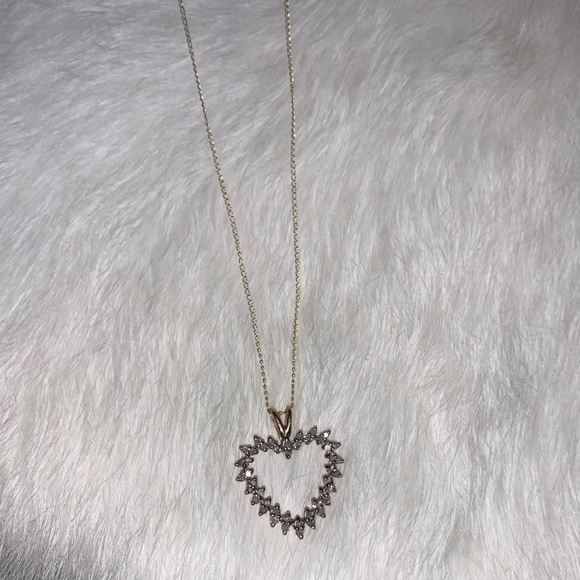 Heart shaped diamond necklace